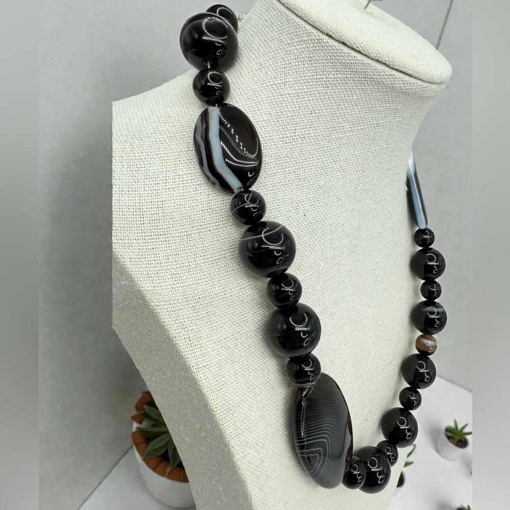 Jay King Mine Finds South African Lace Agate Sterling Silver Necklace 109g 18-20 - Picture 6 of 17